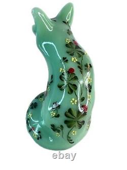 Fenton USA Unique (OOAK) Renard en Jadeite par TJ Mendenhall 2024