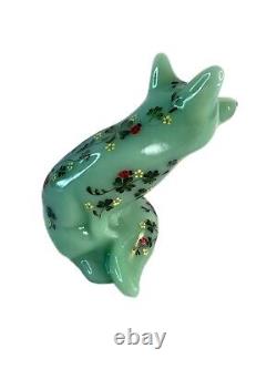 Fenton USA Unique (OOAK) Renard en Jadeite par TJ Mendenhall 2024
