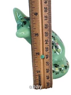 Fenton USA Unique (OOAK) Renard en Jadeite par TJ Mendenhall 2024