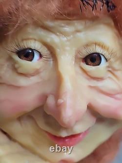 Figurine de Citrouille Artisanale Unique et Fantaisiste Sorcière 10 Décor Rustique