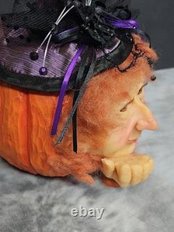 Figurine de Citrouille Artisanale Unique et Fantaisiste Sorcière 10 Décor Rustique