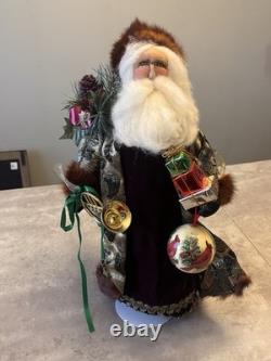 Figurine de Père Noël artisanale unique en son genre, signée, héritage de Noël 19