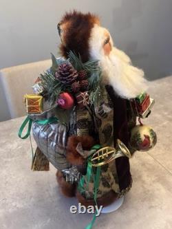 Figurine de Père Noël artisanale unique en son genre, signée, héritage de Noël 19