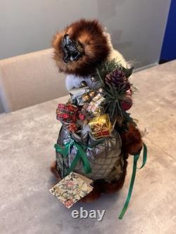 Figurine de Père Noël artisanale unique en son genre, signée, héritage de Noël 19