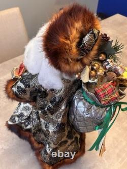 Figurine de Père Noël artisanale unique en son genre, signée, héritage de Noël 19