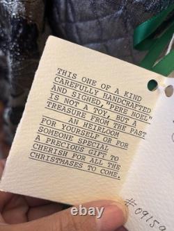 Figurine de Père Noël artisanale unique en son genre, signée, héritage de Noël 19