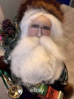Figurine de Père Noël artisanale unique en son genre, signée, héritage de Noël 19