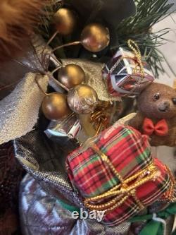 Figurine de Père Noël artisanale unique en son genre, signée, héritage de Noël 19
