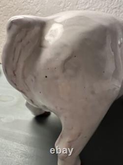 Figurine de cochon grand, émaillée, vintage, très rare et unique en son genre, provenant de Bavent, France
