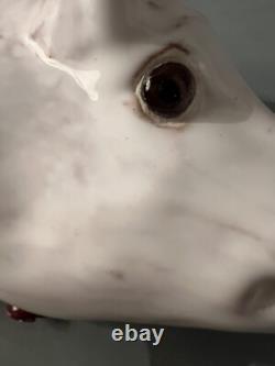 Figurine de cochon grand, émaillée, vintage, très rare et unique en son genre, provenant de Bavent, France