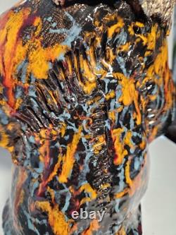 Figurine de sorcière en poterie artisanale vintage, pièce unique