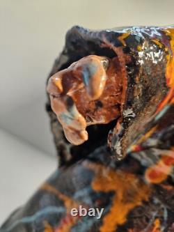 Figurine de sorcière en poterie artisanale vintage, pièce unique