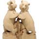 Figurine En Bois Sculptée De Deux Petits Ours Uniques Avec Un Poisson 11,5 Nature Woo