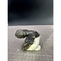 Figurine en céramique de lapin assis, abstraite et moderniste, signée par l’artiste, 1993, pièce unique