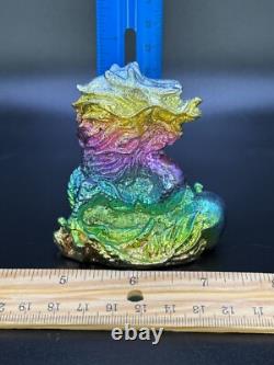 Figurine en cristal arc-en-ciel en bismuth dragon chinois 1,07 lb sculpture faite à la main 3