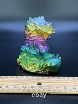 Figurine en cristal arc-en-ciel en bismuth dragon chinois 1,07 lb sculpture faite à la main 3