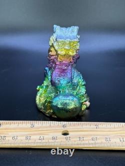 Figurine en cristal arc-en-ciel en bismuth dragon chinois 1,07 lb sculpture faite à la main 3