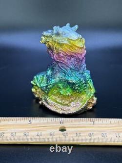 Figurine en cristal arc-en-ciel en bismuth dragon chinois 1,07 lb sculpture faite à la main 3