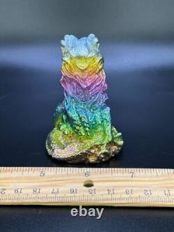 Figurine en cristal arc-en-ciel en bismuth dragon chinois 1,07 lb sculpture faite à la main 3