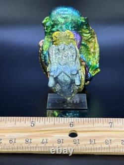 Figurine en cristal arc-en-ciel en bismuth dragon chinois 1,07 lb sculpture faite à la main 3