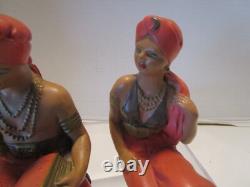 Figurines en plâtre vintage Alexander Backer à deux étagères, ligne arabe des années 1960