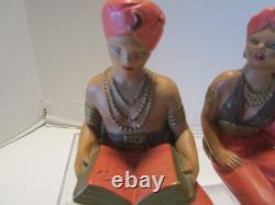 Figurines en plâtre vintage Alexander Backer à deux étagères, ligne arabe des années 1960