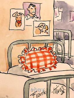 Frank King Très Rare Signé Unique Dessin d'Art de Bande Dessinée de 1952