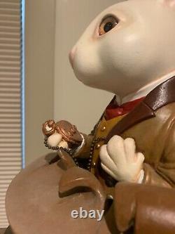 GRANDE Sculpture de Horloge 'Lapin' Alice au Pays des Merveilles sur mesure et unique en son genre Steampunk