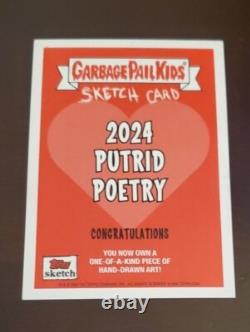 Garbage Pail Kids 2024 POÉSIE PUTRIDE RARE Carte de croquis UNIQUE