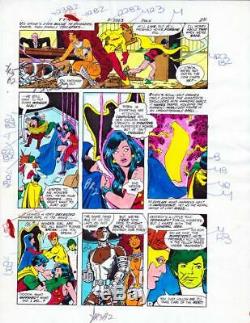 George Perez New Titans # 9 Ado Couleur D'origine Art Page # 19 One Of A Kind