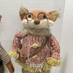 Grand-père et grand-mère renards, figures anthropomorphes, pièce unique, fait main par l’artiste