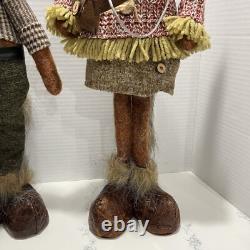 Grand-père et grand-mère renards, figures anthropomorphes, pièce unique, fait main par l’artiste