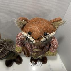 Grand-père et grand-mère renards, figures anthropomorphes, pièce unique, fait main par l’artiste