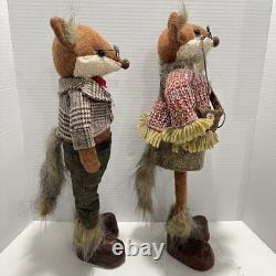 Grand-père et grand-mère renards, figures anthropomorphes, pièce unique, fait main par l’artiste