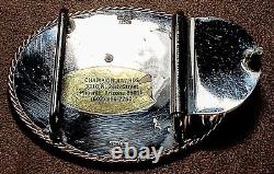 Grande boucle de ceinture en plaqué argent pour trophée de haut vétéran 1984 du Nevada Vintage