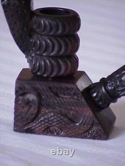 Grande pipe à fumer en forme de cobra, fabriquée à la main, arrière unique et original, expédition gratuite