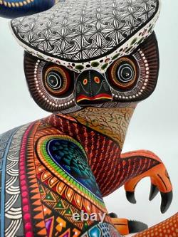 HIBOU/ CERF/ POISSON - Un alebrije en bois sculpté à la main, unique en son genre, de Oaxaca, Mexique