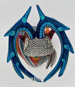 HIBOU/ CERF/ POISSON - Un alebrije en bois sculpté à la main, unique en son genre, de Oaxaca, Mexique