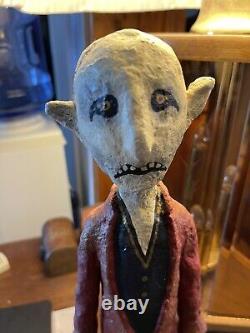 Halloween Monnie Wilson Ghoul Guy Papier-mâché 16 1/4 Unique en son genre