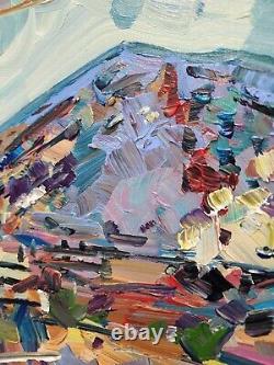 Impressionnisme Corbellique 12x16 Rainy Purple Mountain Paysage Collection Art Nr