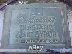 Interdiction Antique Budweiser Diastasique Plaque D'impression Sirop De Malt One Of A Kind