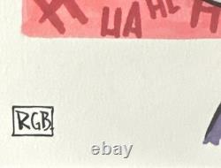 JOKER RYAN G BROWNE ARTIST DESSIN UNIQUE (7x5) CERTIFICAT D'AUTHENTICITÉ INCLUS RARE