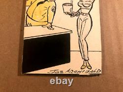 Joe Archibald Très rare illustration de bande dessinée signée et unique en son genre dessin artistique '52