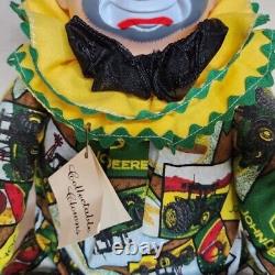 John Deere Clown Collectable Un D'une Main Faite À La Main En Peluche Automatique Vtg 26
