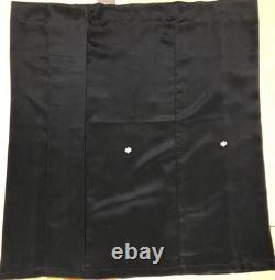 Jupe maxi Tomesode noire en soie, taille unique, fabriquée au Japon, unique en son genre