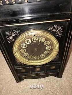 L'un D'un Fer Mécanique Ansonia Kind Antique Mantel Clock Rare