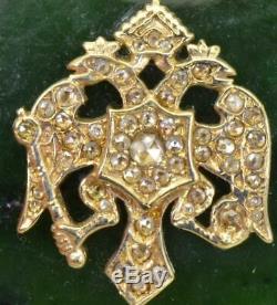 L'un D'une Sorte Impériale Russe Fabergé Pierreries Néphrite, Or Et Diamants Tabatière