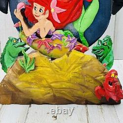 La Petite Sirène Vintage en Bois Unique en son Genre Art Mural 2D Ariel Ursula Flounder