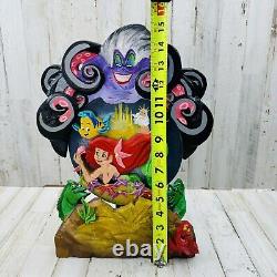 La Petite Sirène Vintage en Bois Unique en son Genre Art Mural 2D Ariel Ursula Flounder