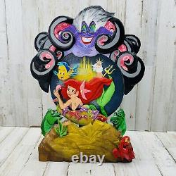 La Petite Sirène Vintage en Bois Unique en son Genre Art Mural 2D Ariel Ursula Flounder